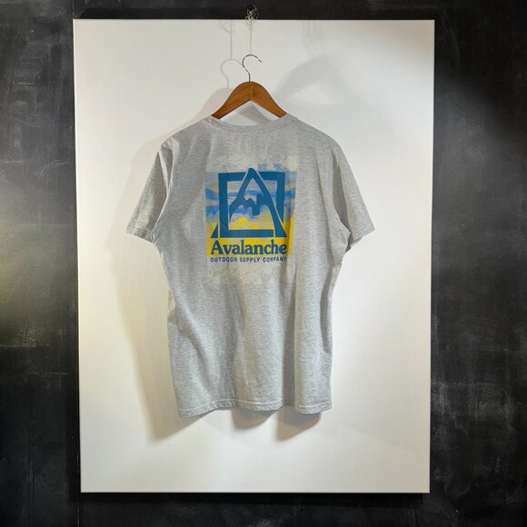 Avalanche Outdoor Supply Men's Graphic Tee Shirt Grey Size Large - Picture 1 of 5